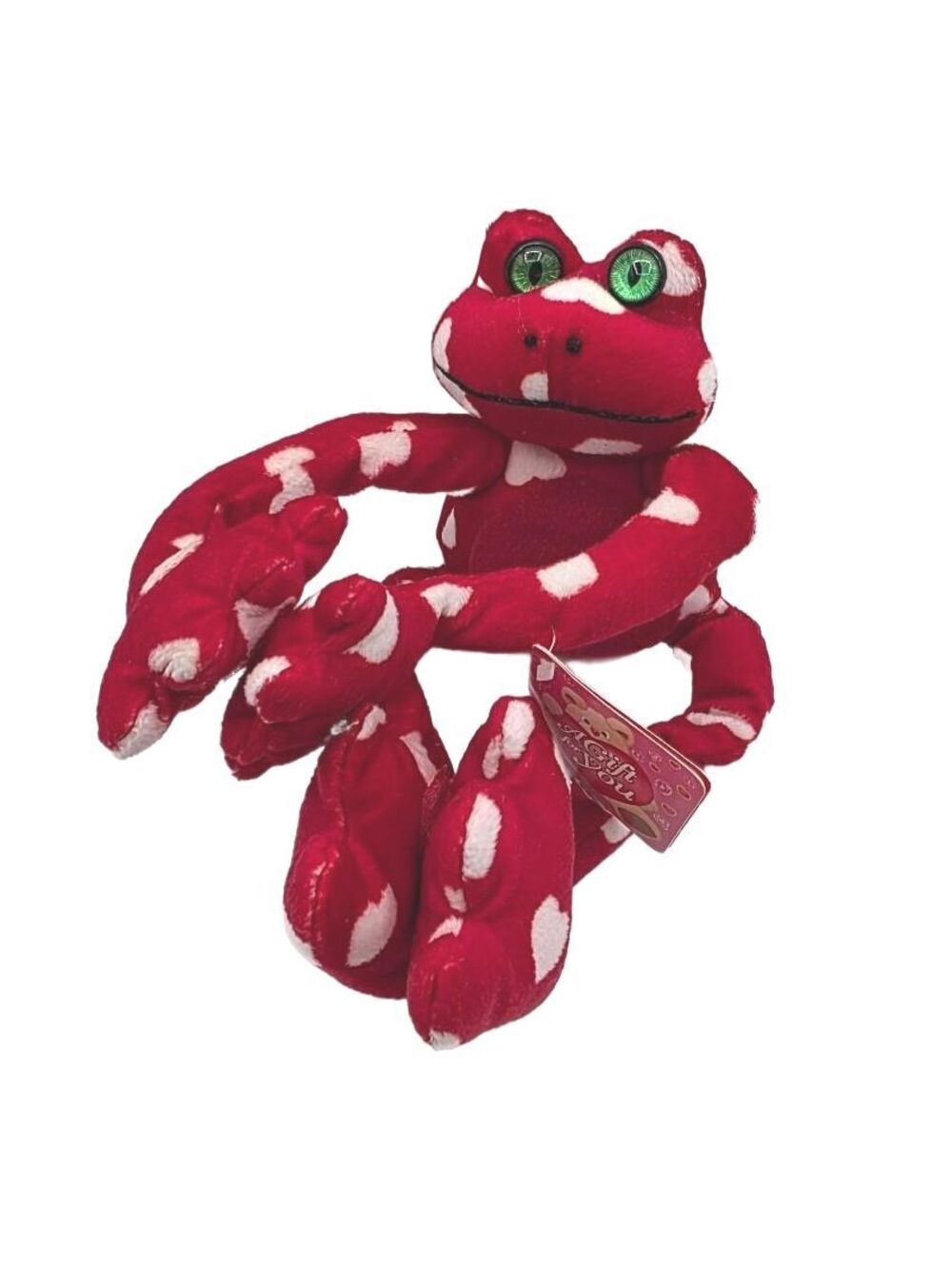Vintage Fiesta Valentine's Day plush frog 1998 Hook & Loop to Hang Red W/Tags